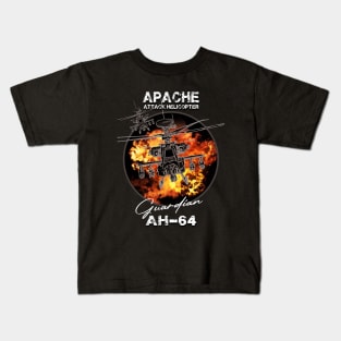 Helicopter AH-64 Apache Gift Veterans Tee Kids T-Shirt